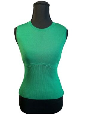 Twist Turkey Green Knit Mock Neck Tank Top Corset Size XS NWT